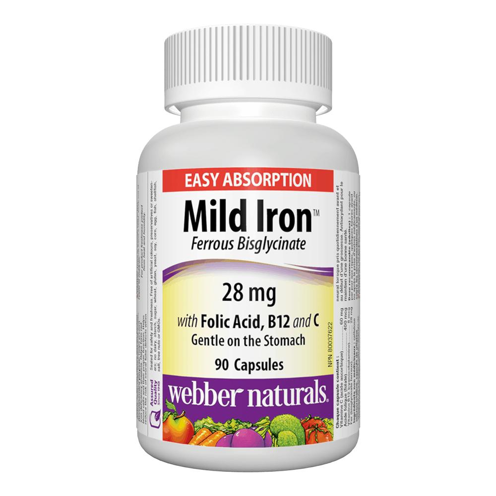 Webber Naturals - Mild Iron 28 mg Ferrous Bisglycinate