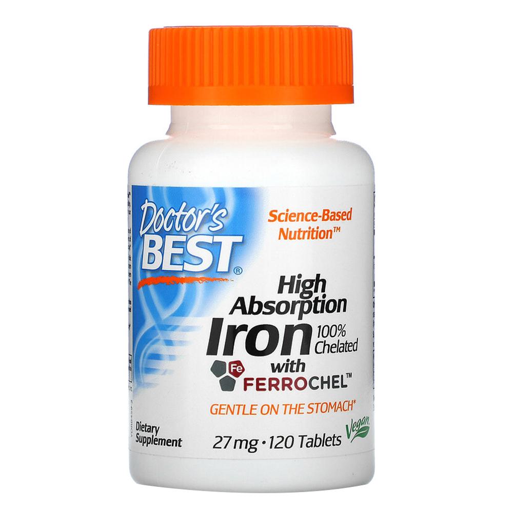 Doctors Best - High Absorption Iron 100% Chelated with Ferrochel