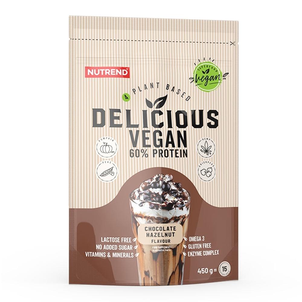 Nutrend - Delicious Vegan 60% Protein Powder - Chocolate Hazelnut - 450 Grams