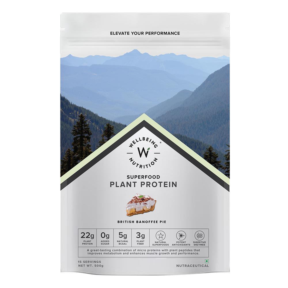 Wellbeing Nutrition - Plant Protein British Banoffee Pie  - 500 Grams 