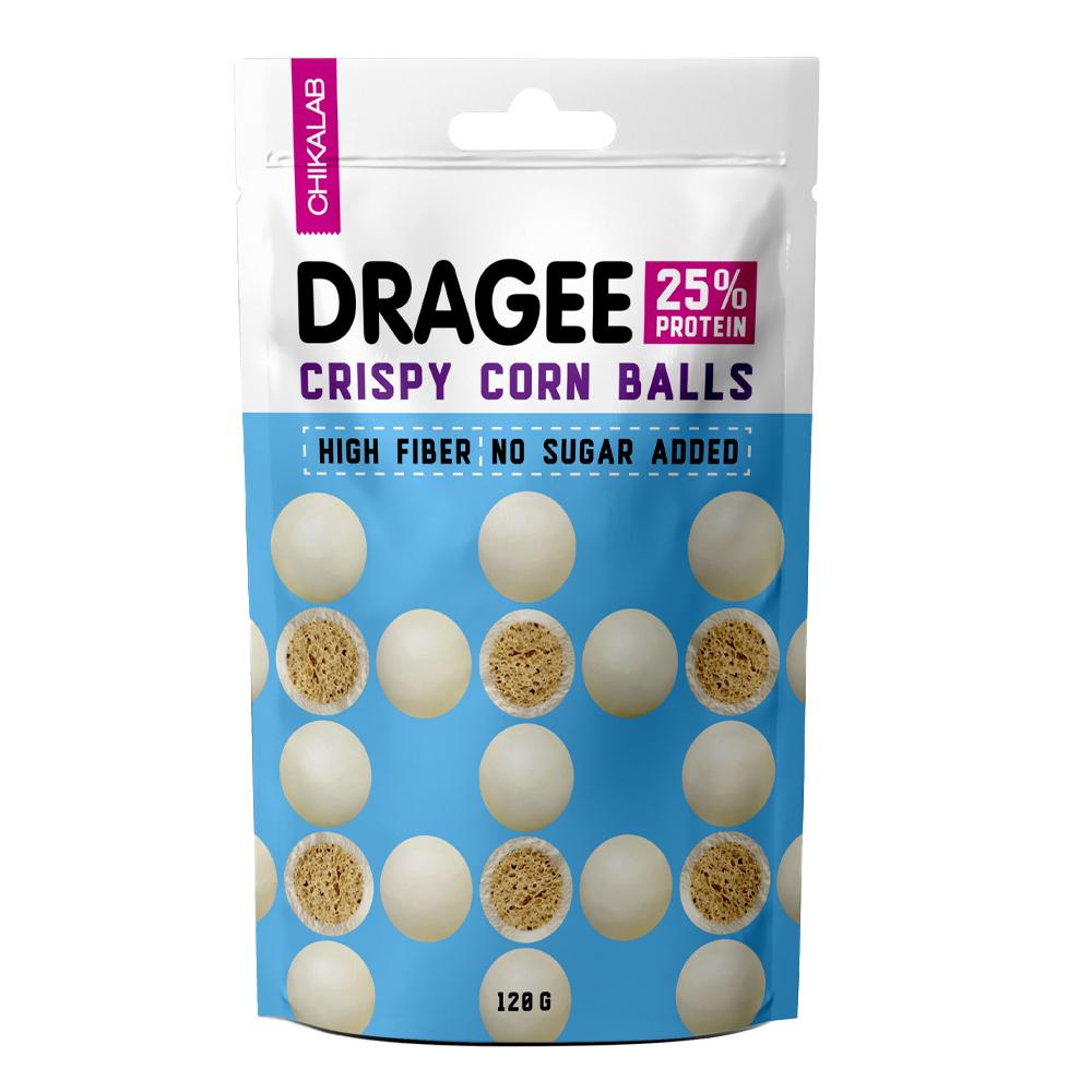 شيكا لاب - كرات الذرة المقرمشة المغطاة بالشوكولاتة - شوكولاتة بيضاء - 120 غرام 