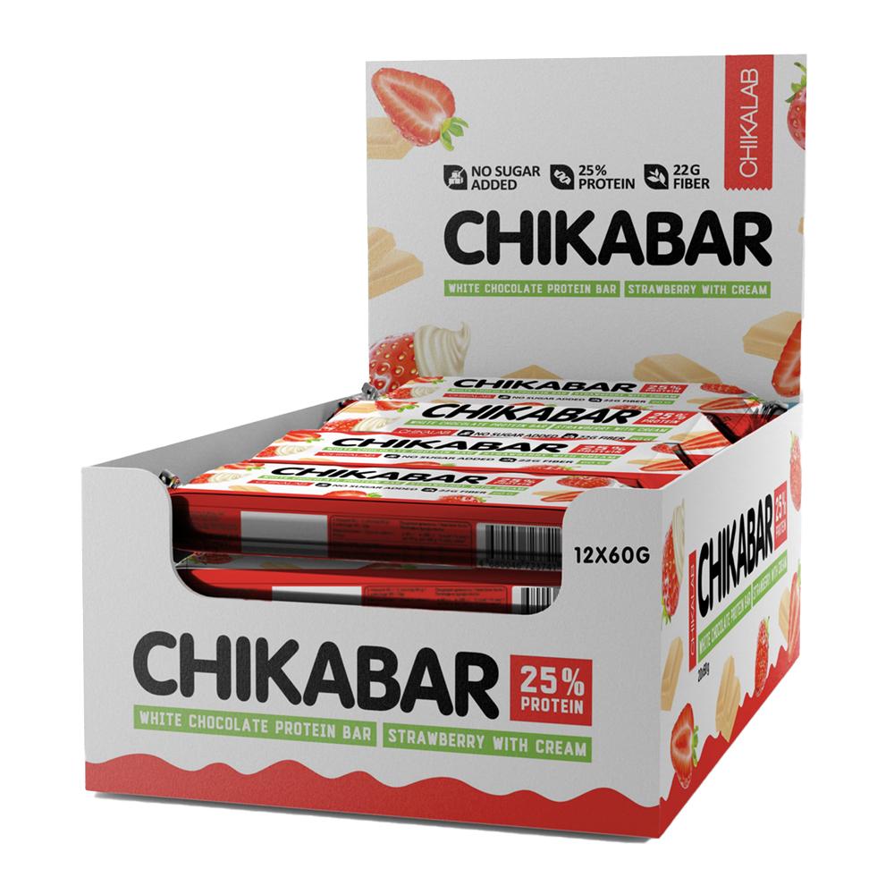 Chikalab - Protein Bar - Strawberries and Cream - Box of 12