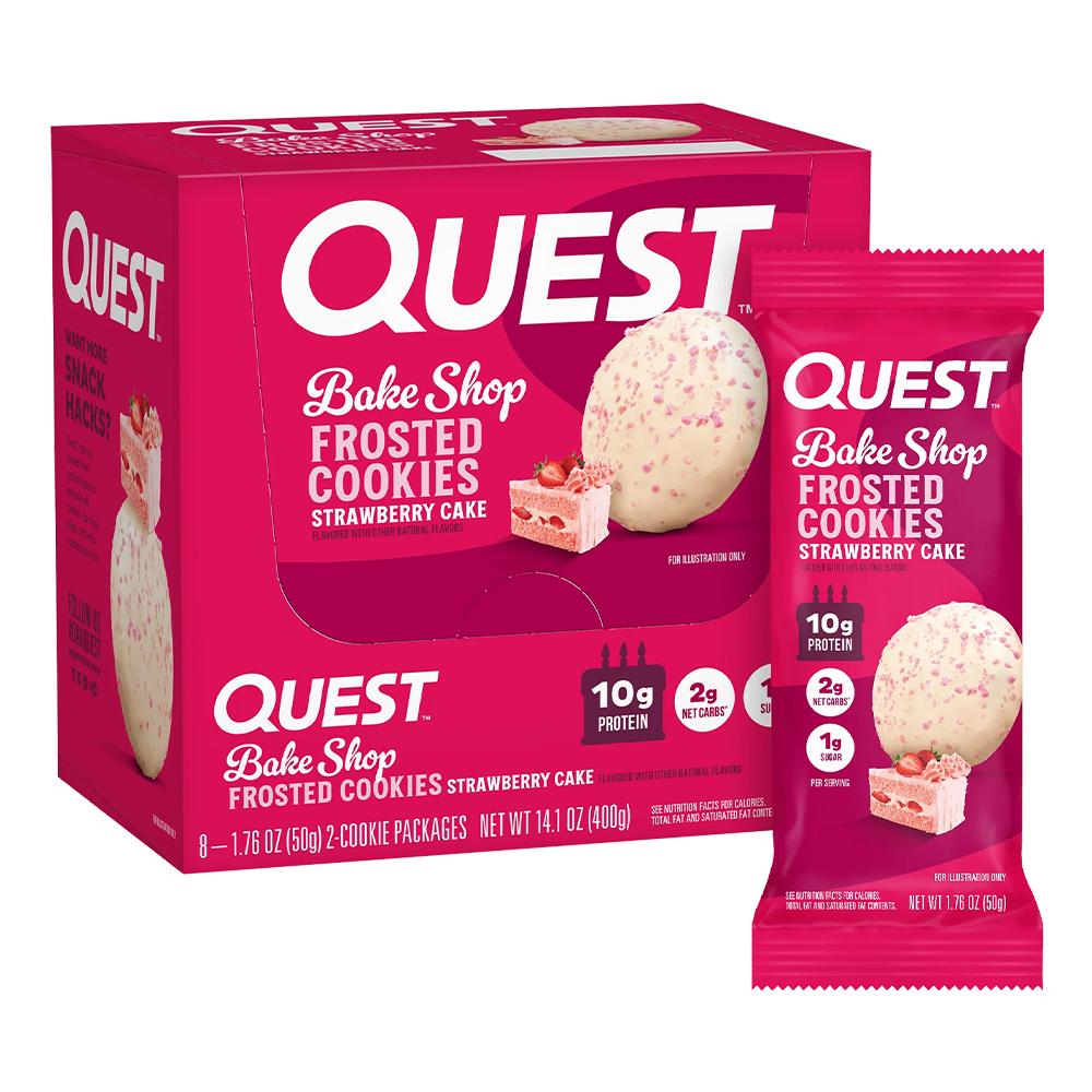 Quest - Frosted Cookie - Strawberry Cake - Box of 8 (Twin Pack)