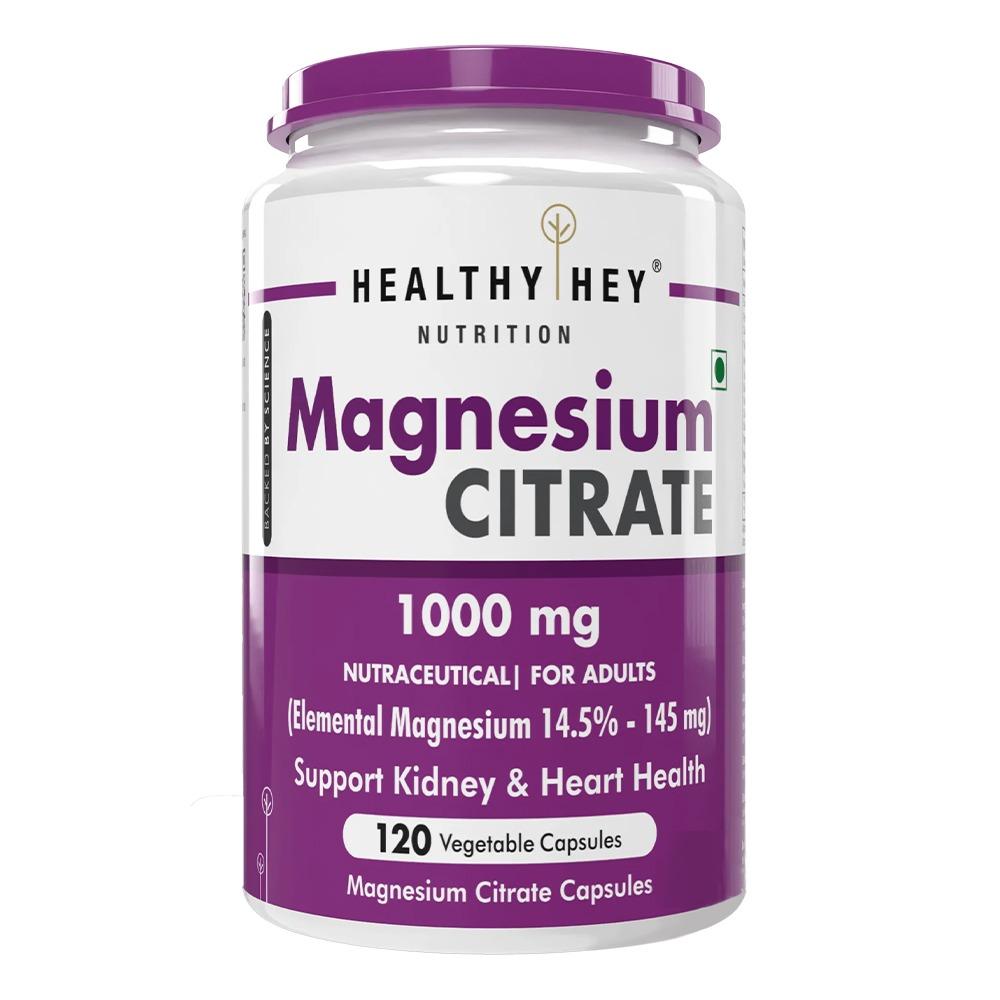HealthyHey - Magnesium Citrate - Unflavored - 120 Vegetable Capsules
