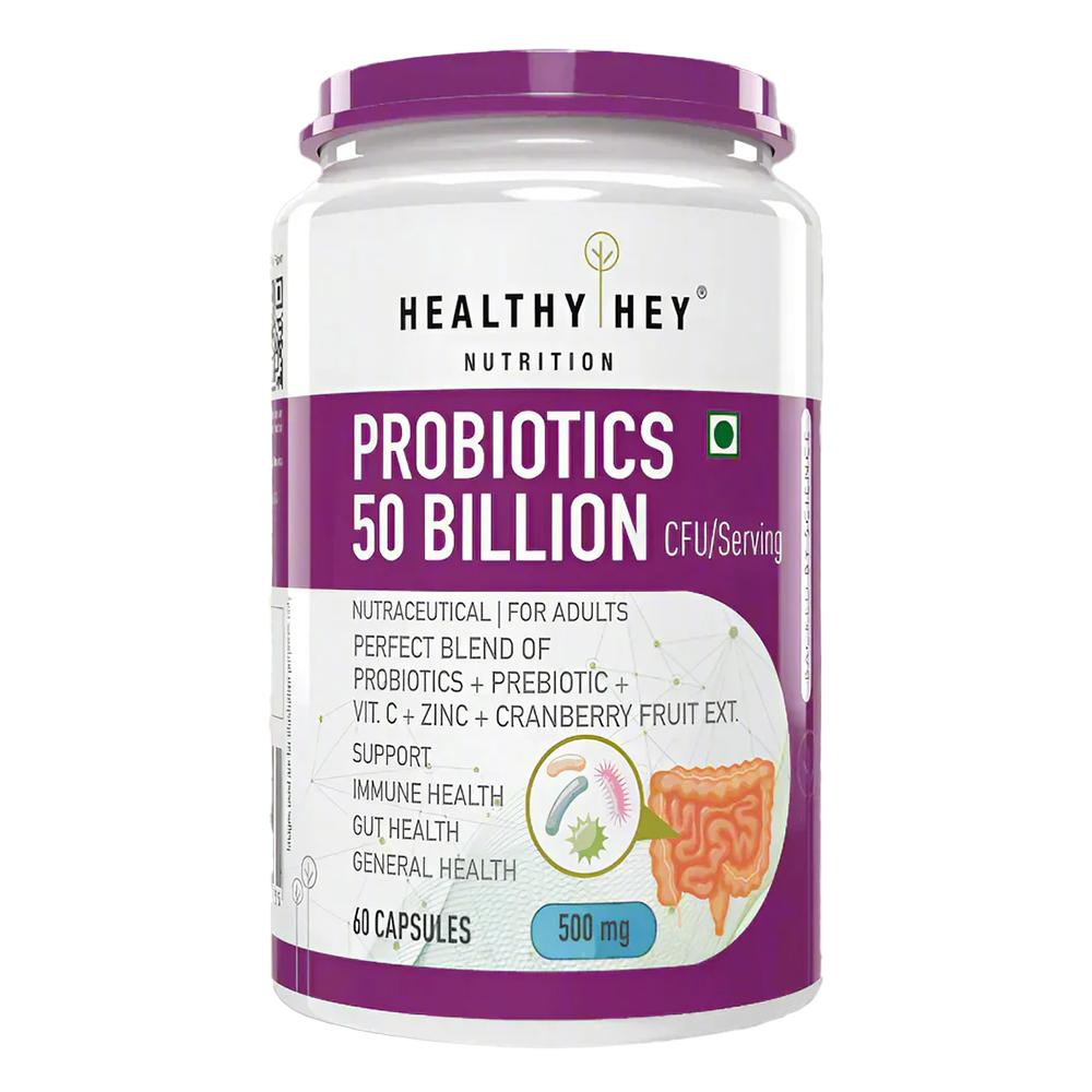 HealthyHey - Probiotics 50 Billion CFU - Unflavored - 60 Vegetable Capsules