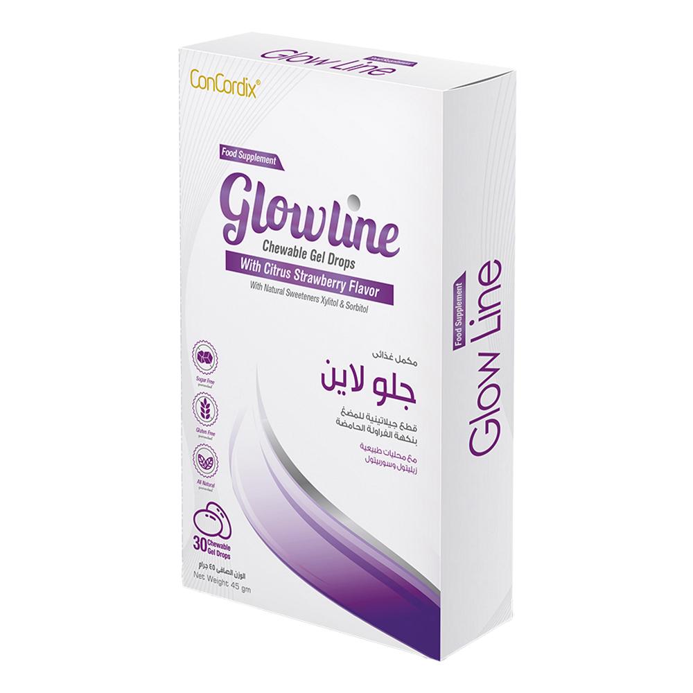 Sulinda - GlowLine  For Healthy Hair  - Citrus Strawberry - 30 Chewable Gel Drops