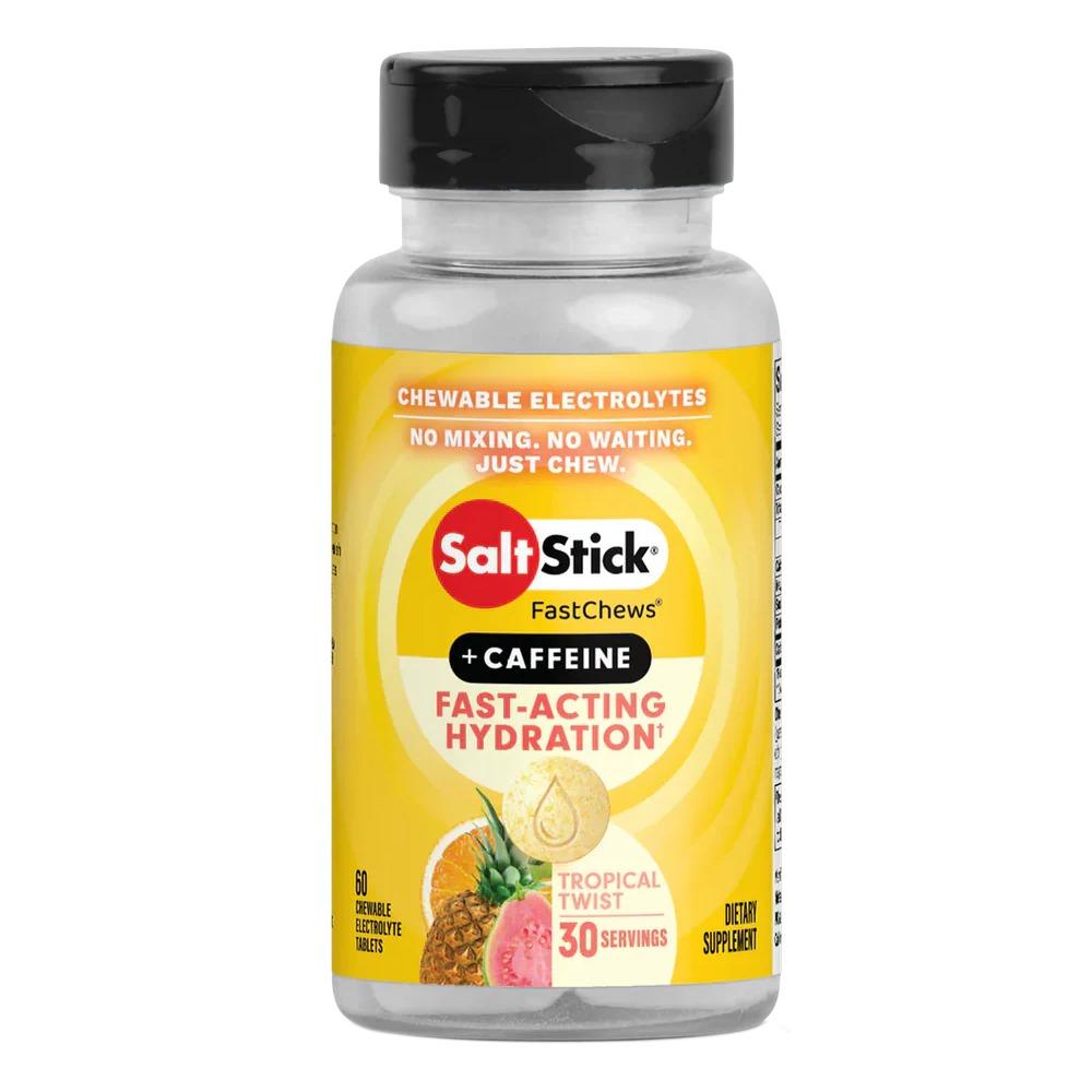 Saltstick - Electrolyte FastChews + Caffeine - Tropical Twist - 60 Chewable Tablets