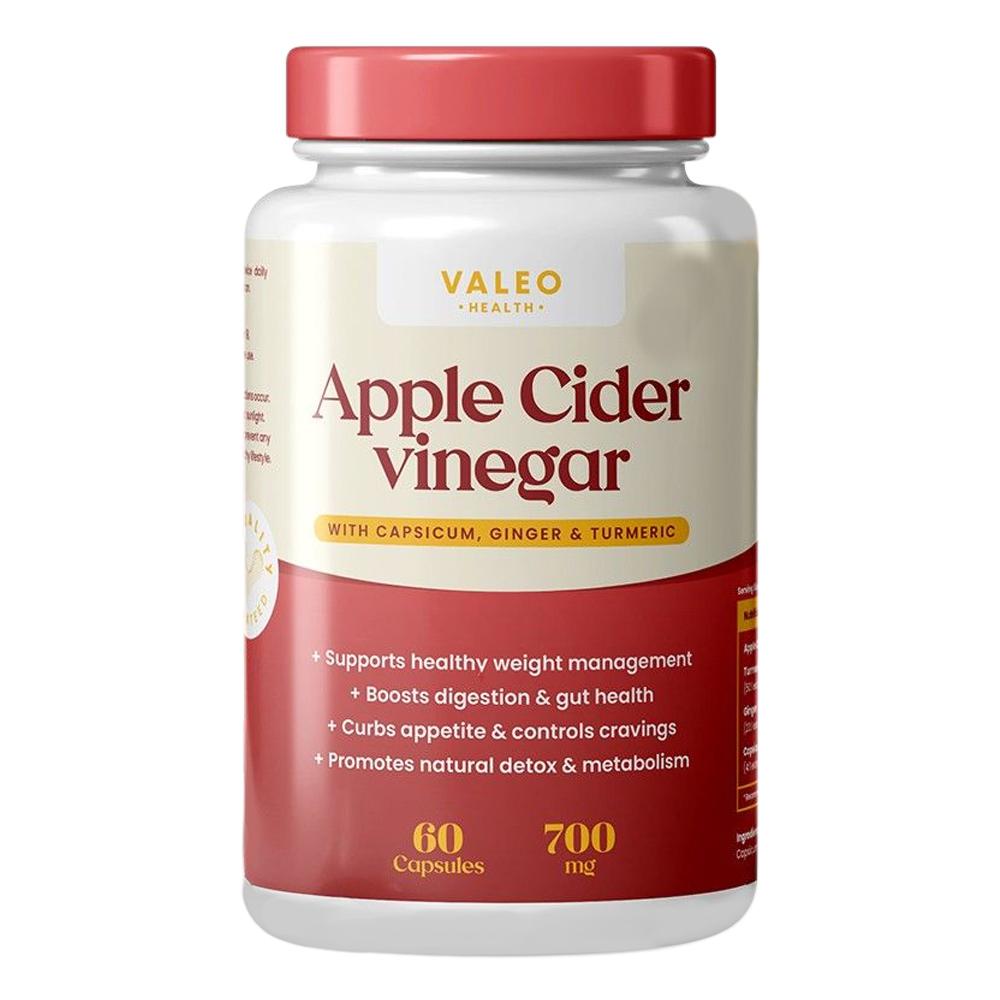 Valeo - Apple Cider Vinegar - With Capsicum, Ginger, & Turmeric - 60 Capsules