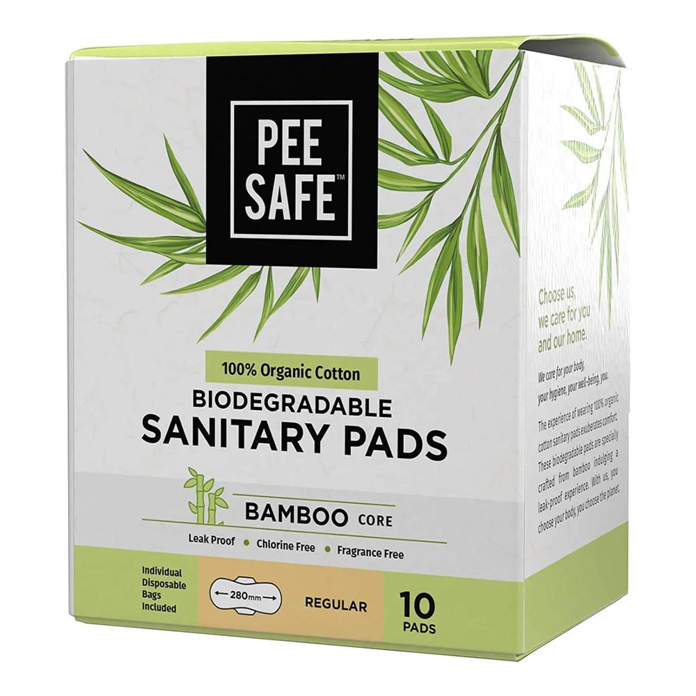 Pee Safe - Biodegradable Sanitary Pads - Regular -  Pack of 10