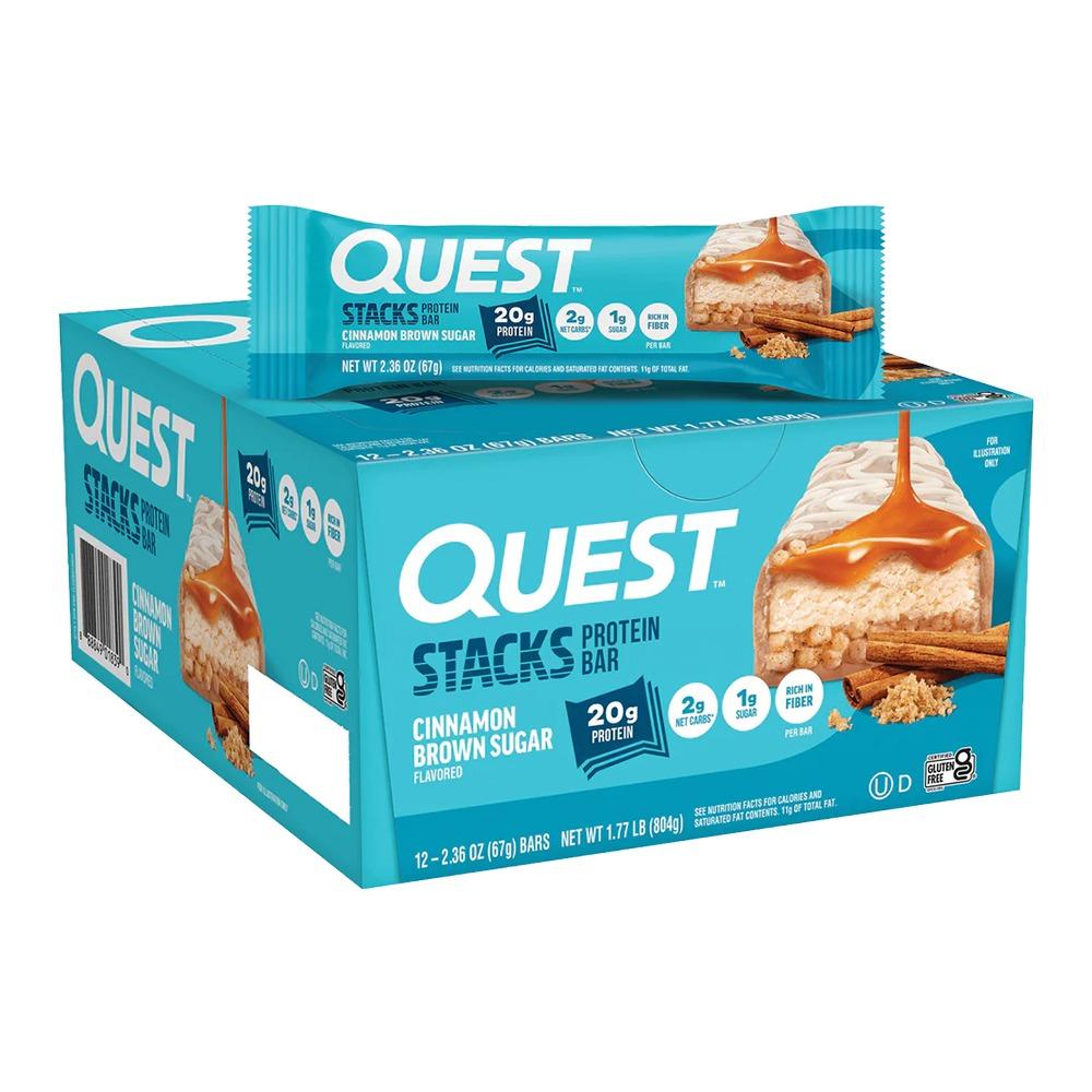 Quest  - Stacks Protein Bar - Cinnamon Brown Sugar - Box of 12