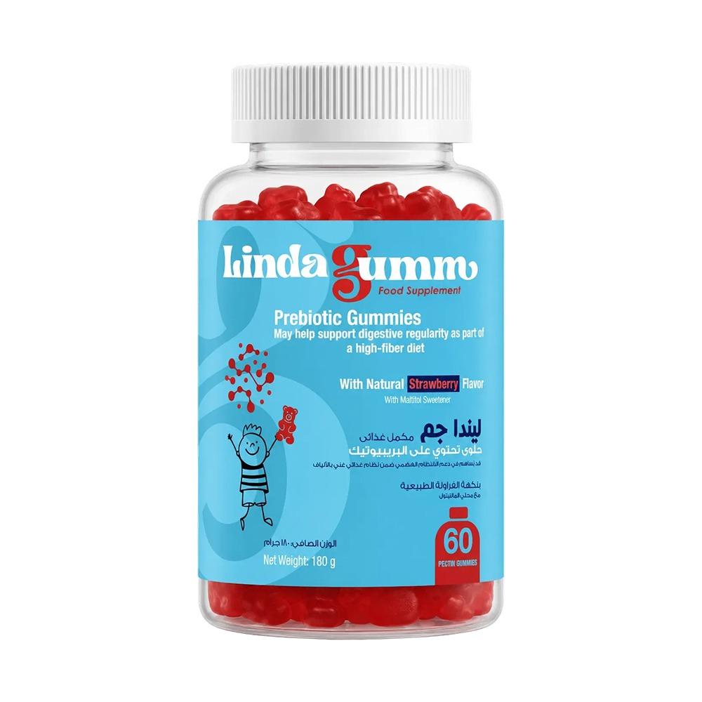 Lindagum - Prebiotic Inulin Fiber 190 mg - Strawberry Flavor - 60 Gummies