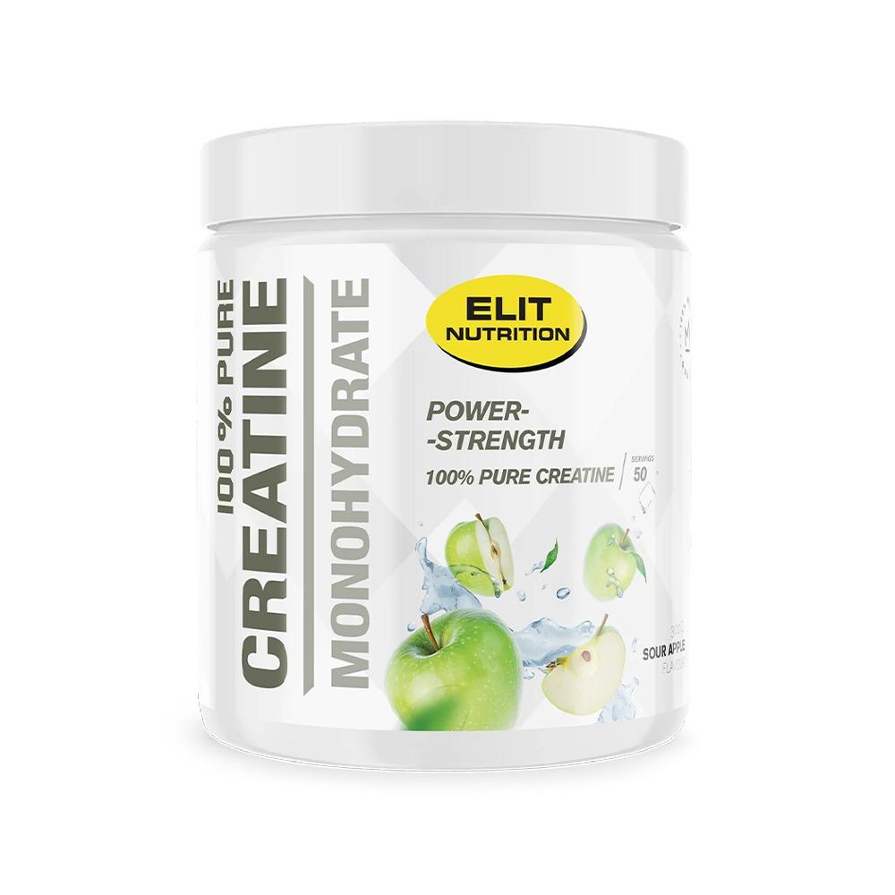 ELIT Nutrition - 100% Pure Creatine monohydrate - Sour Apple - 300 Grams