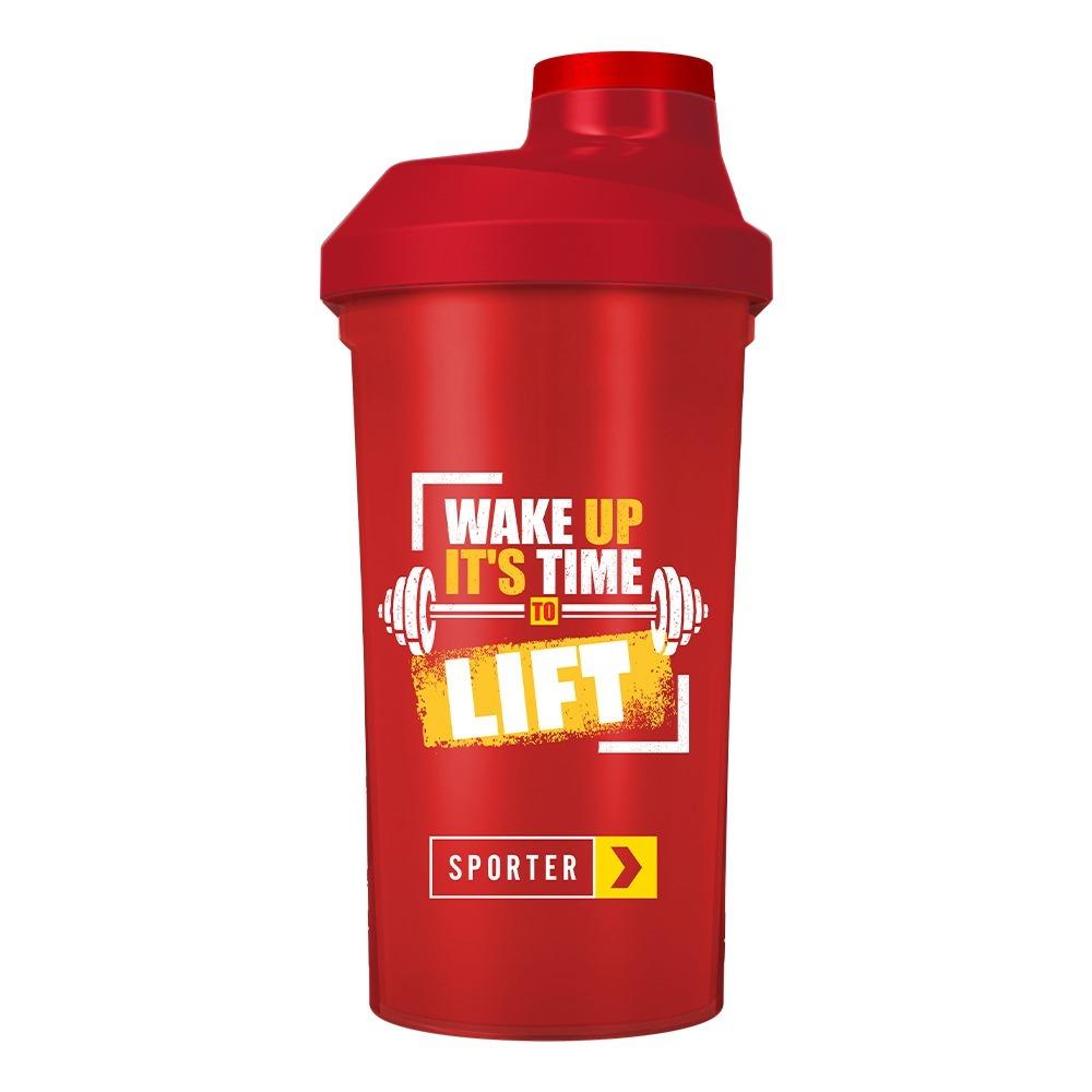 Sporter - Wake up It's Time To Lift Shaker - Red - 600 ml 