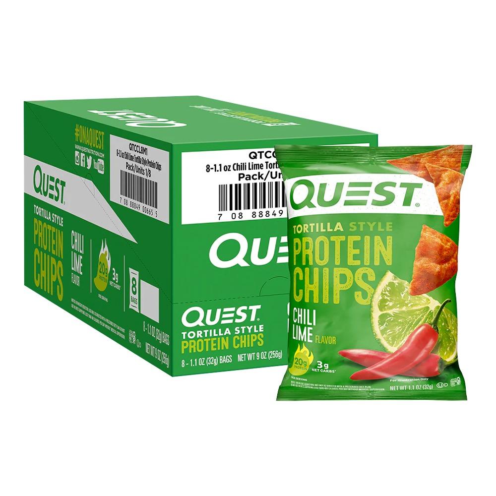 Quest - Protein Tortilla Chips - Chili Lime - Box of 8