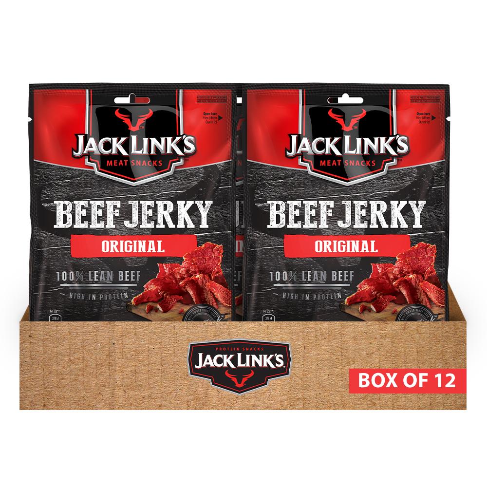 جاك لينكس - سناك لحم - لحم بقري جيركي - صندوق 12 قطعة