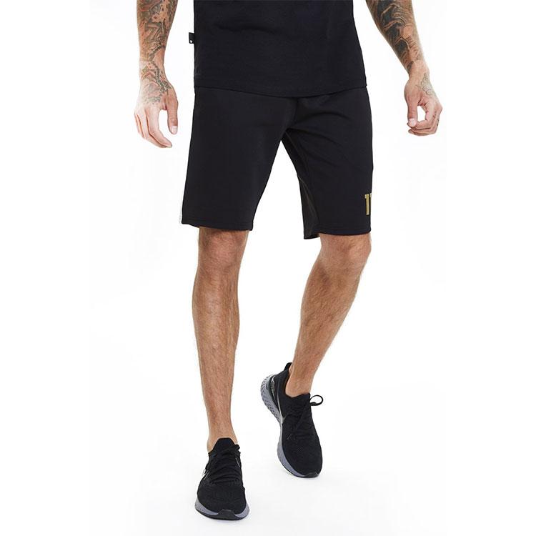 11 Degrees - Gold Taped Poly Shorts - Black