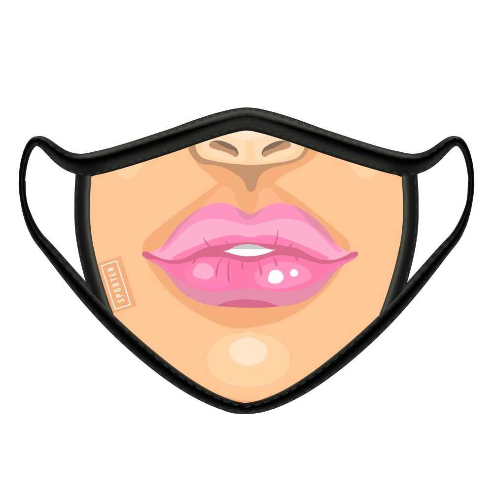 Sporter - Face Mask Female Lips - Pink