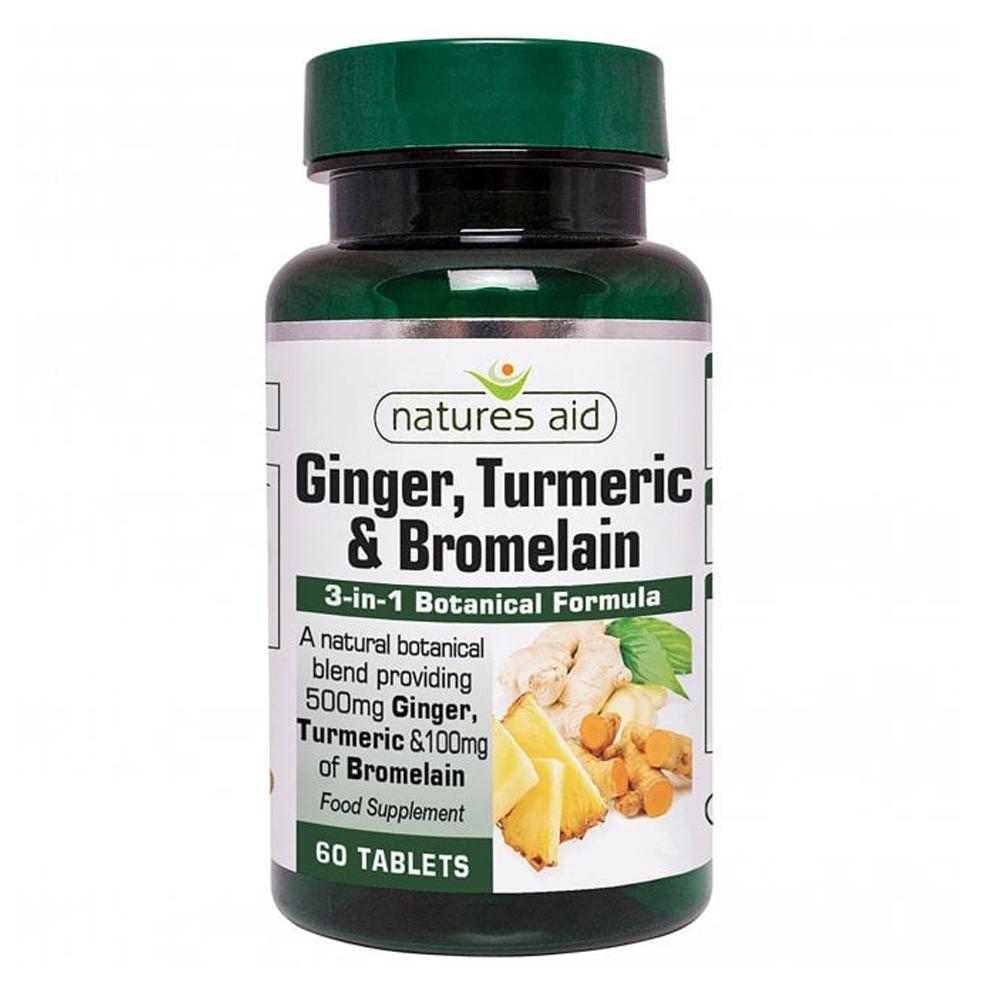 Natures Aid - Ginger, Turmeric & Bromelain