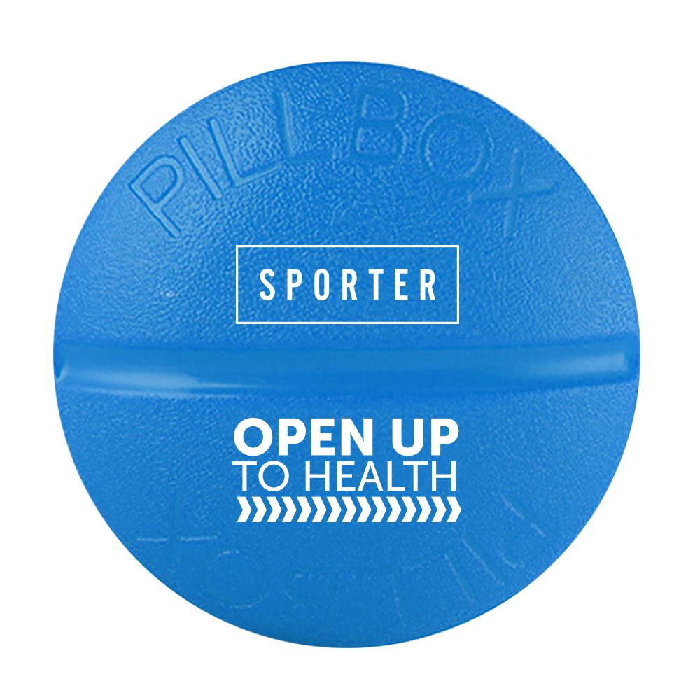 Sporter - Round Pill Box - 4 Parts - Blue