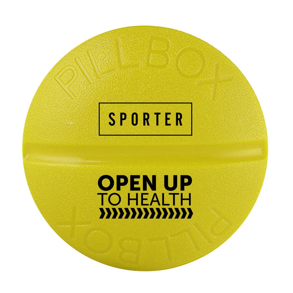 Sporter - Round Pill Box - 4 Parts - Yellow