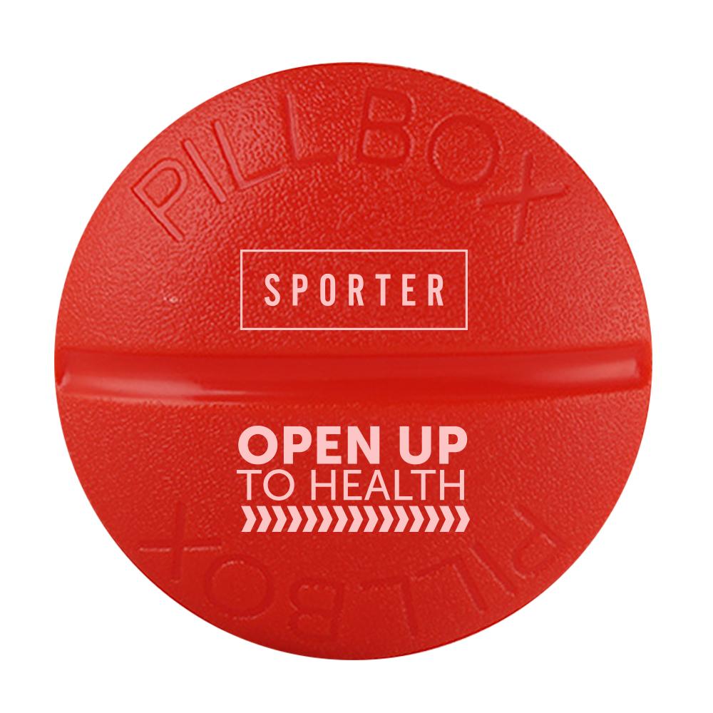 Sporter - Round Pill Box - 4 Parts - Red