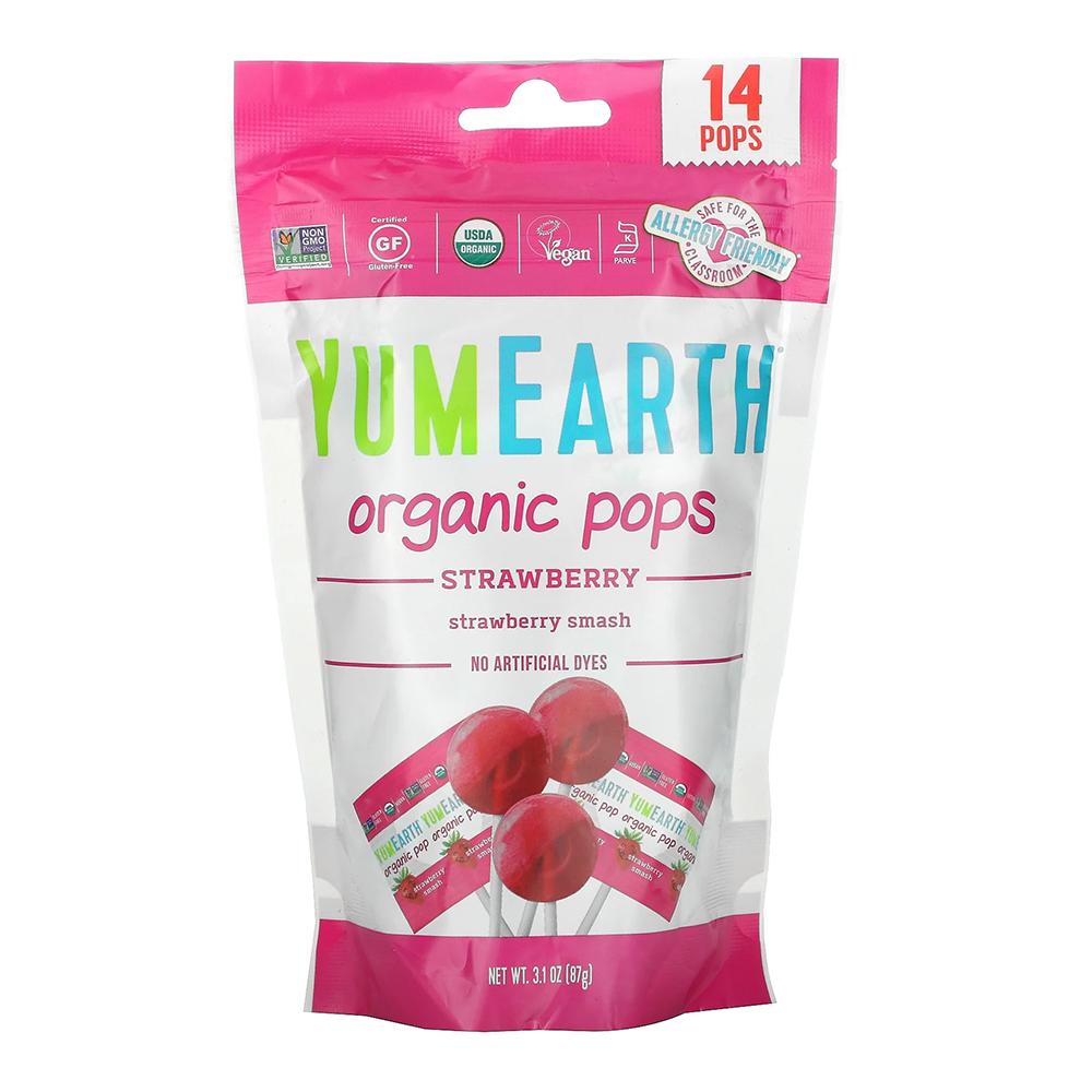 YumEarth - Organic Strawberry Lollipops - 14 Pops