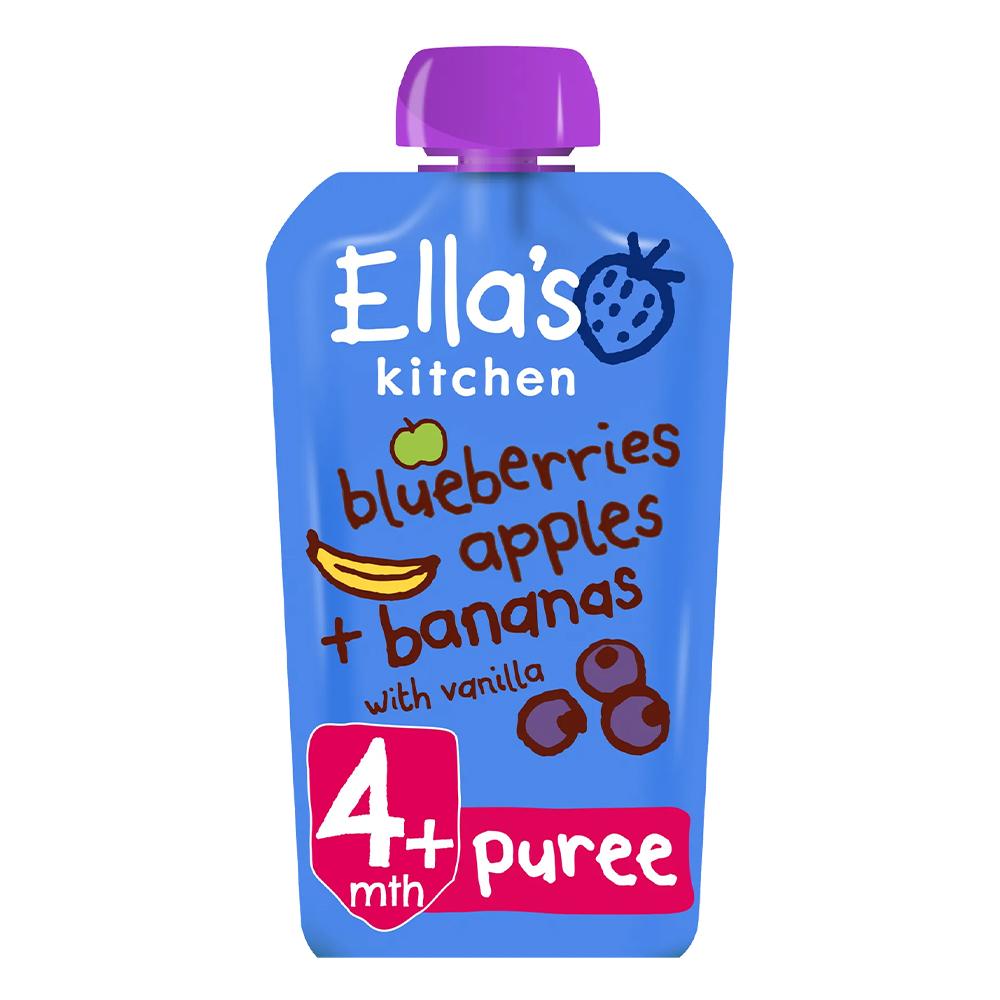 Ellas Kitchen - Organic Blueberries, Apples, Bananas & Vanilla Puree Baby Pouch Image