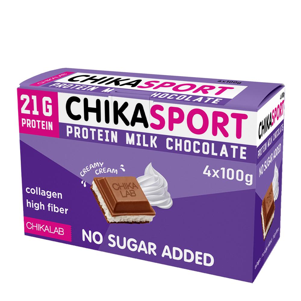 شيكا لاب - سبورت بروتين شوكولاتة بالحليب - صندوق 4 قطع
