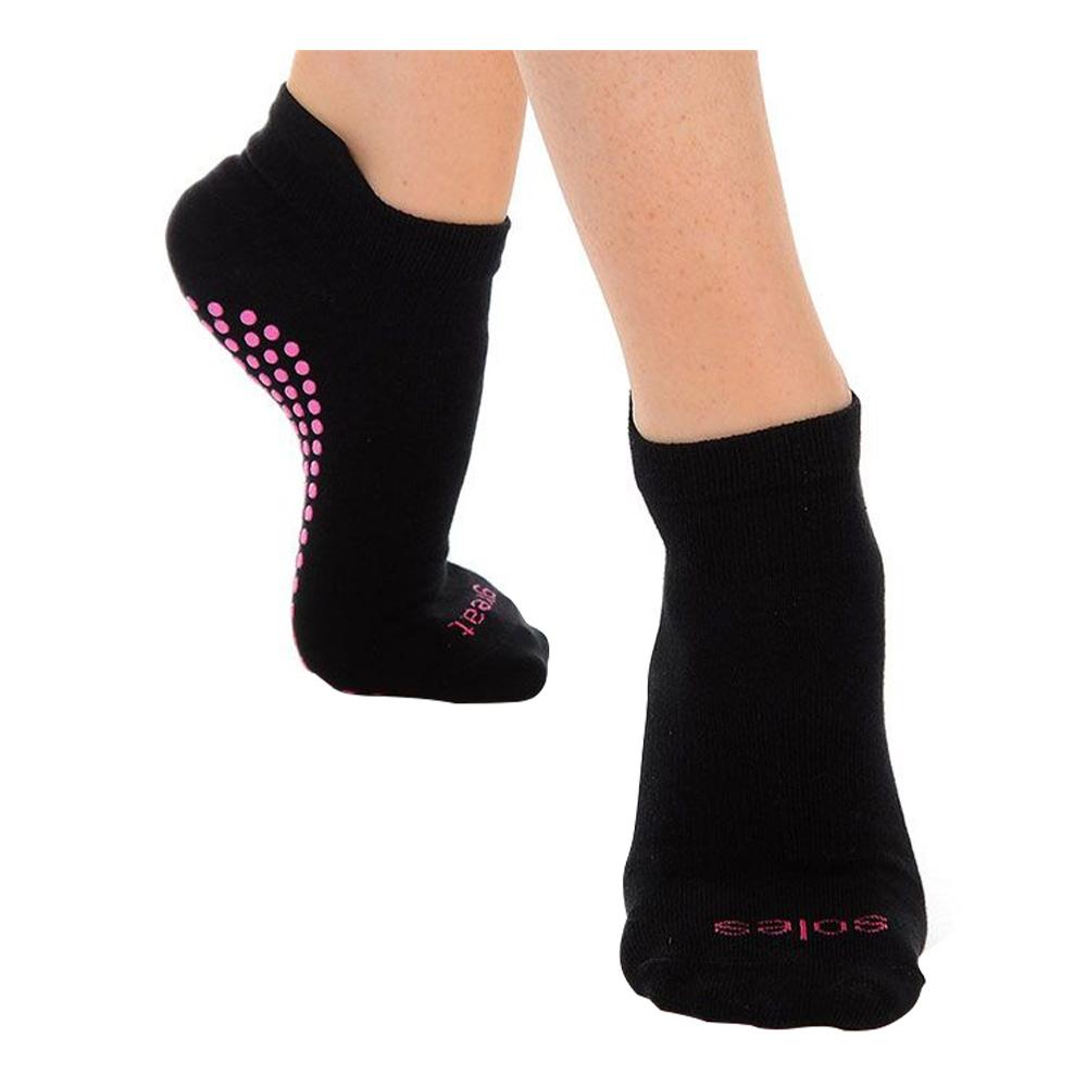 Great Soles - Tab Back Sport Sock - Black/Pink