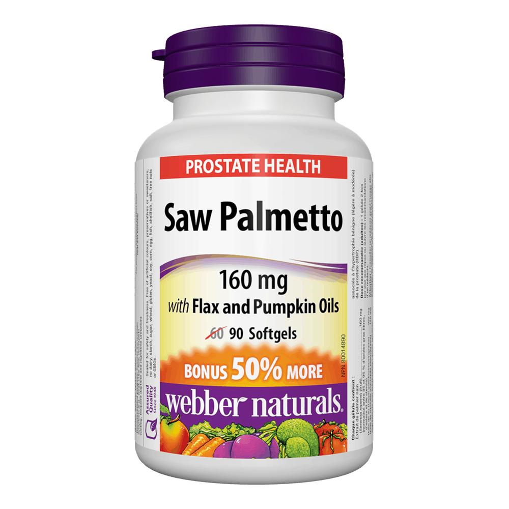 Webber Naturals - Saw Palmetto 160 mg with Flax and Pumpkin Oils