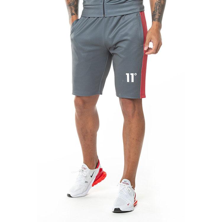 11 Degrees - Cut Off Poly Shorts - Anthracite/Red