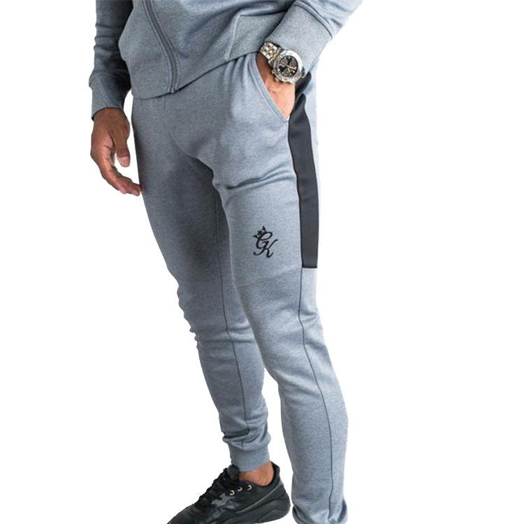 Gym King - Core Plus Contrast Poly Tracksuit Bottoms - Charcoal Marl/Grey Marl