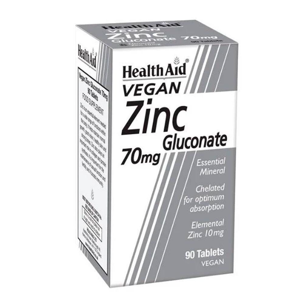 Health Aid - Vegan Zinc Gluconate 70 mg