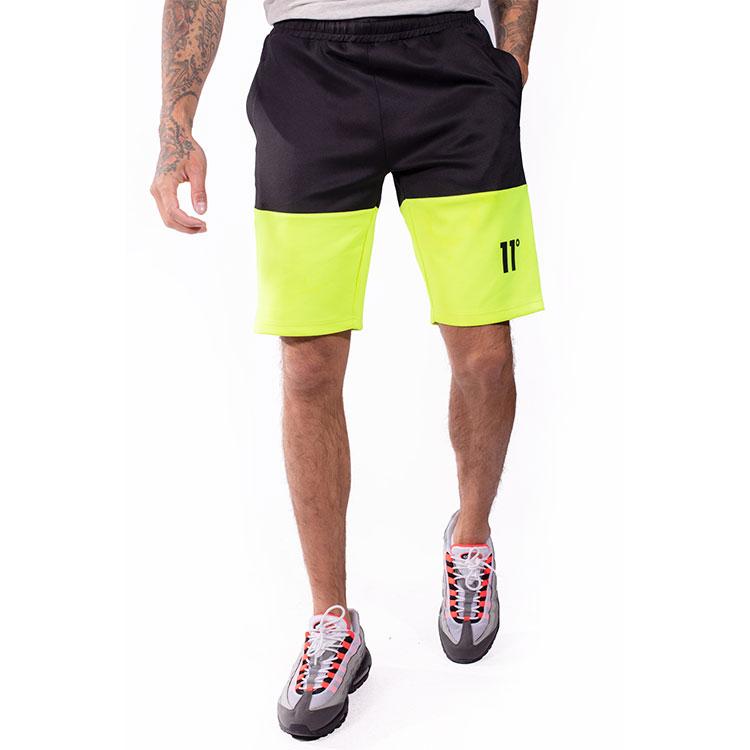 11 Degrees - Neo Triple Panel Poly Shorts - Black/Lime/White