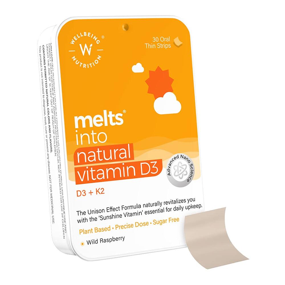 Wellbeing Nutrition - Melts Natural Vitamin D3 for Bone Health