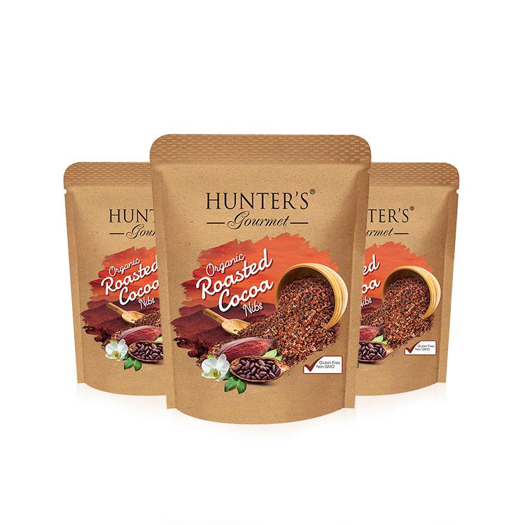 Hunter's Gourmet Organic Roasted Cocoa Nibs - Box of 3
