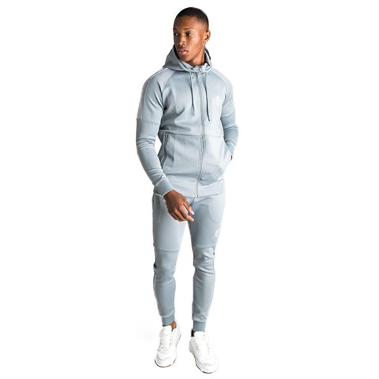 Gym King - Core Plus Contrast Poly Tracksuit Top - Stone Grey / Grey Marl