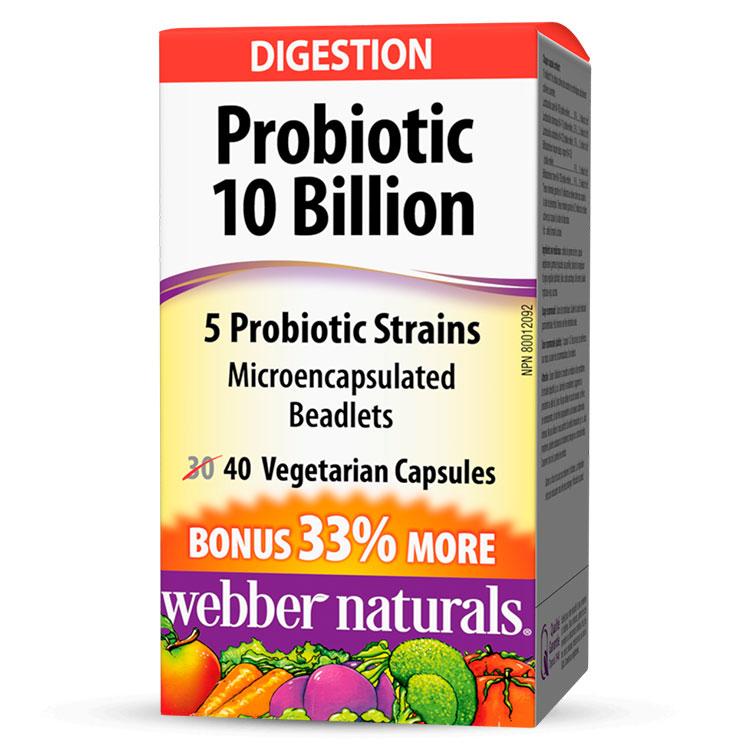 Webber Naturals - Digestion Probiotic 10 Billion - 5 Probiotics Strains