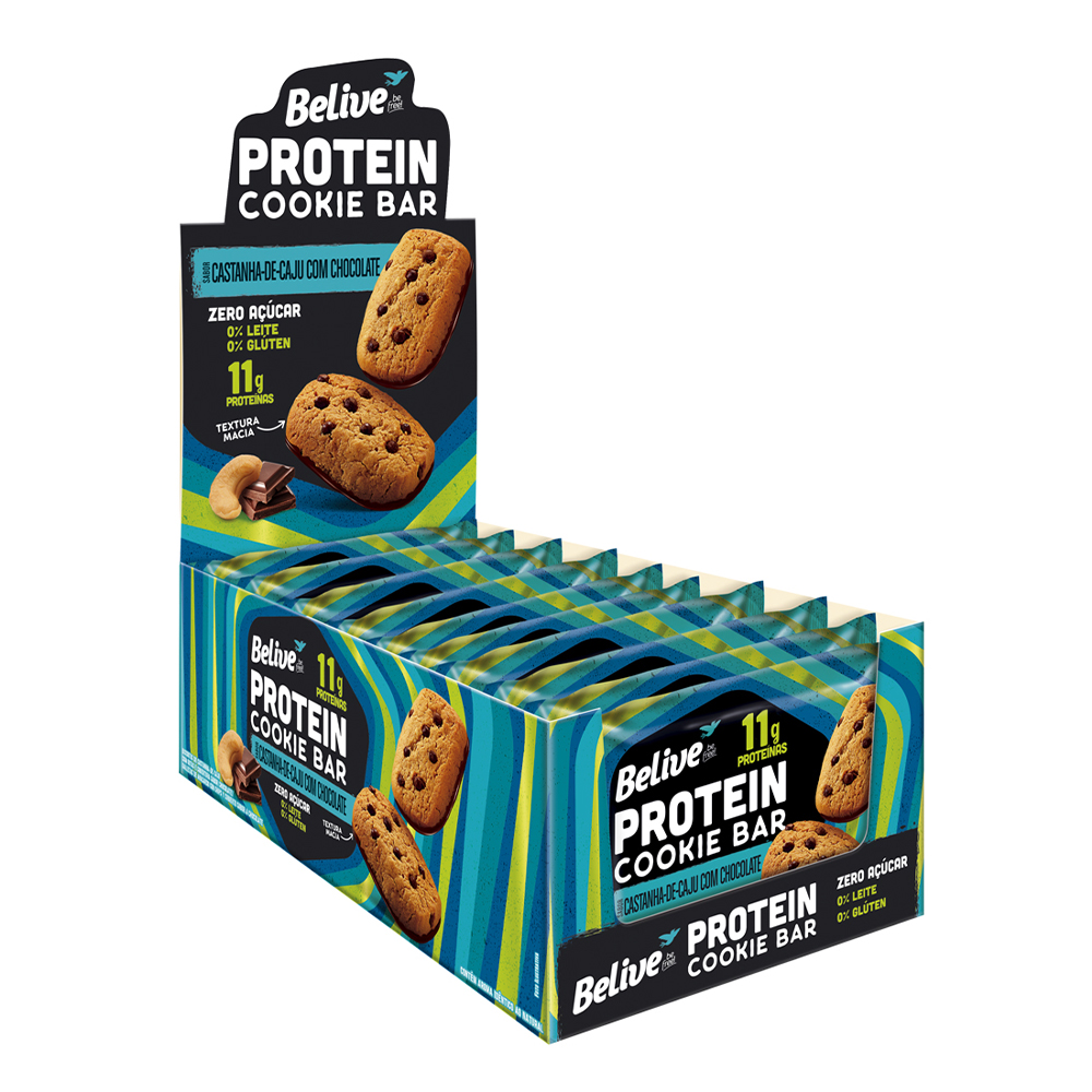 BeLive - Protein Cookie Bar - Cashew Nut With Chocolate - Box of 10