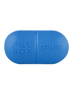 Sporter - Oval Pill Box - 6 Parts - Blue