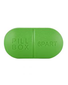 Sporter - Oval Pill Box - 6 Parts - Green