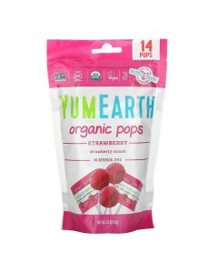 YumEarth - Organic Strawberry Lollipops - 14 Pops