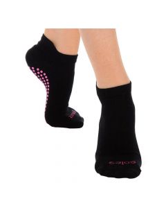 Great Soles - Tab Back Sport Sock - Black/Pink