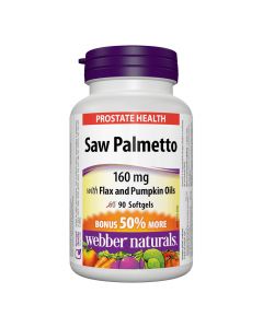 Webber Naturals - Saw Palmetto 160 mg with Flax and Pumpkin Oils