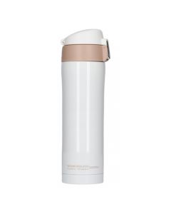 Asobu - Diva Insulated Vacuum Beverage Thermos Container - White/ Brown