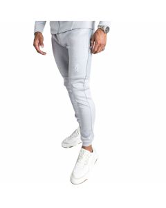 Gym King - Core Plus Contrast Poly Tracksuit Bottoms - Stone Grey/Grey Marl