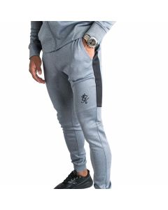 Gym King - Core Plus Contrast Poly Tracksuit Bottoms - Charcoal Marl/Grey Marl