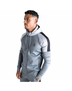 Gym King - Core Plus Contrast Poly Tracksuit Top - Charcoal Marl/Grey Marl