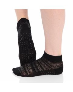 Great Soles - Kailey Crochet Grip Sock - Black/Black
