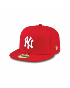 New Era - MLB Basic NY Yankee Cap-Scarlet/Optic - White